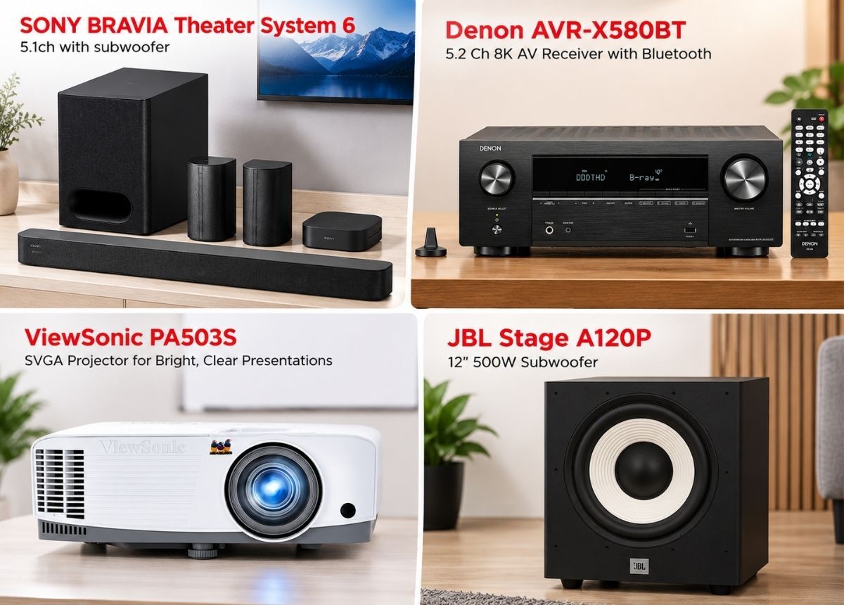 oliz store home theatre setup appliances collage
